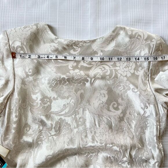 Vintage Jessica Howard Brocade Floral Princess Cut Cream Cocktail Dress - Picture 14 of 14